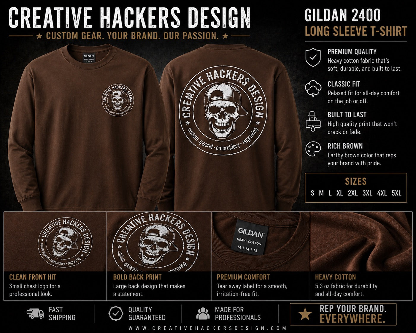 Gildan Unisex Heavy Cotton™ Long Sleeve T-Shirt - 5400