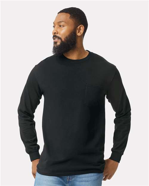 Gildan Unisex Ultra Cotton® Long Sleeve Pocket T-Shirt - 2410