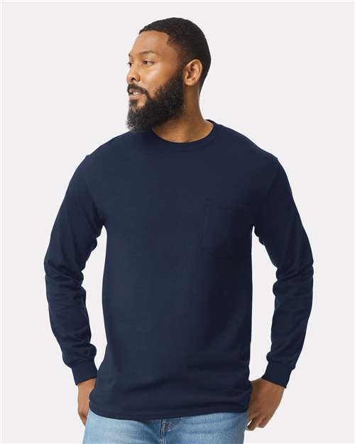 Gildan Unisex Ultra Cotton® Long Sleeve Pocket T-Shirt - 2410