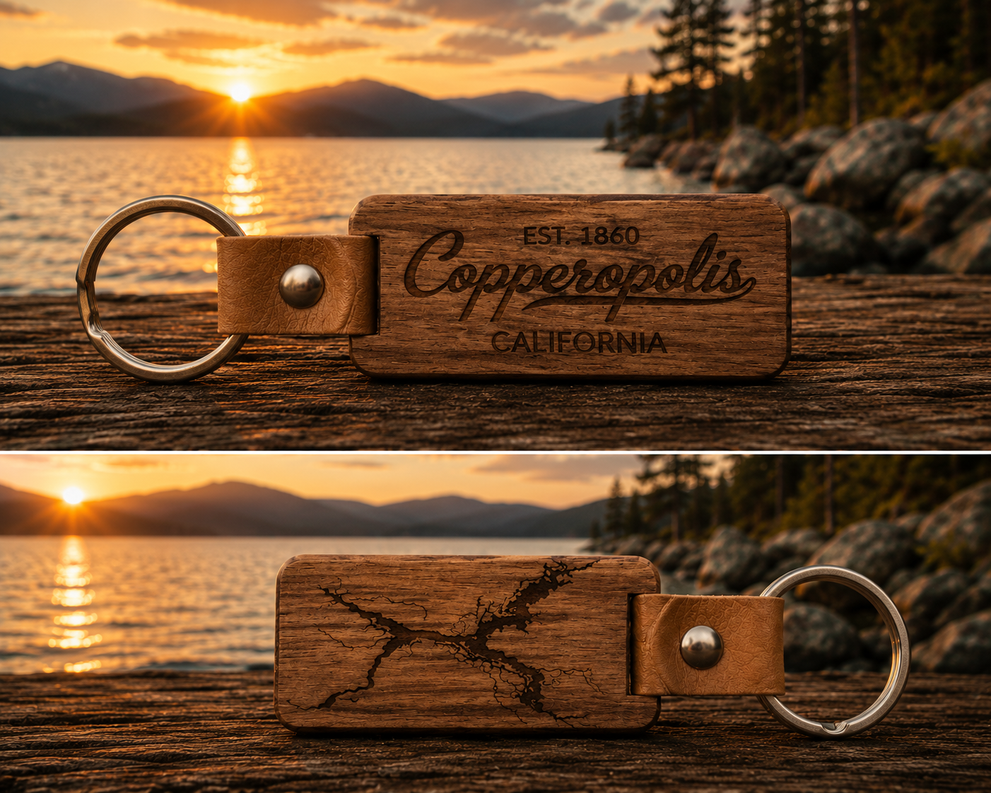 Wood Engraved Key Chain