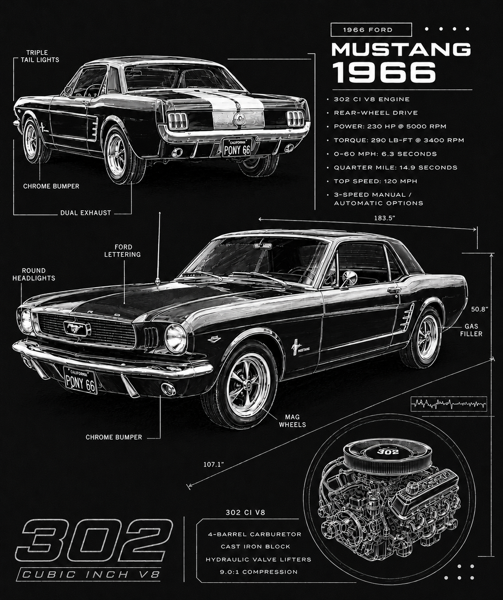 Personalized Custom Classic Car Graphic T-Shirt