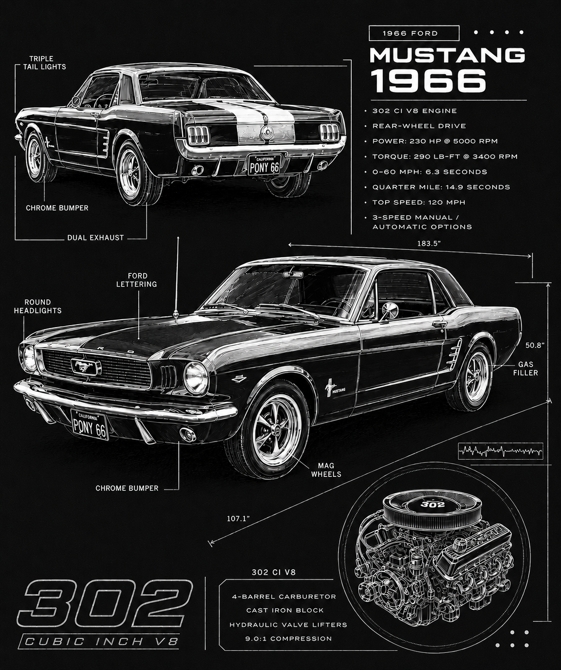 Personalized Custom Classic Car Graphic T-Shirt